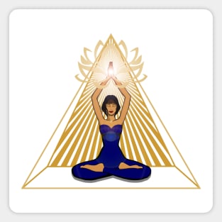 Golden Pyramid of Meditation Magnet